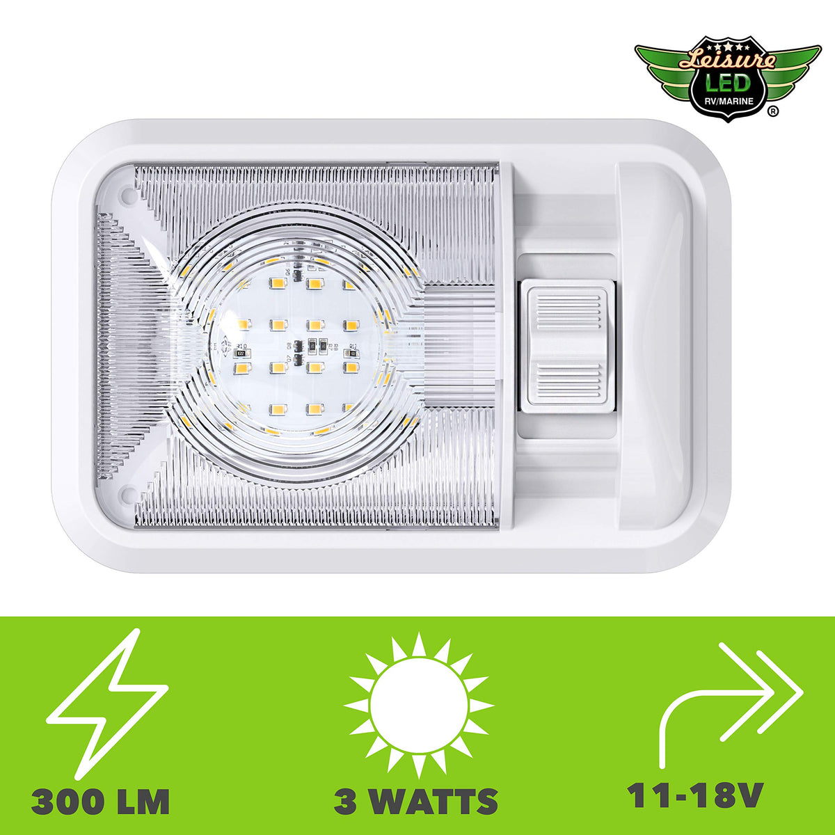 Leisure LED wiring and mounting hardware display for quick installation benefit