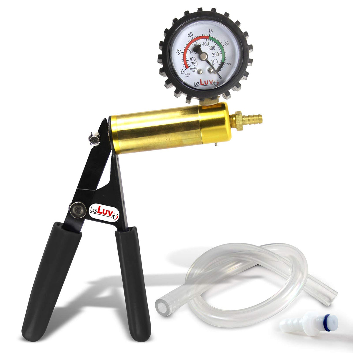 LeLuv Ultima Black front profile showing compact alloy body and padded grips for durability