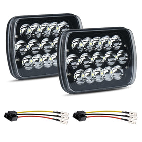 Lemniscate front view of 7x6 LED headlight showing rugged design and improved visibility