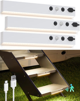 LENOMA lifestyle shot at camper entrance illustrating practical outdoor use