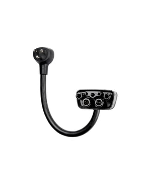 LENZ adapter front view showing plug and connector for safe household charging