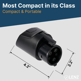 LENZ locking mechanism close-up showing secure stable charging connection