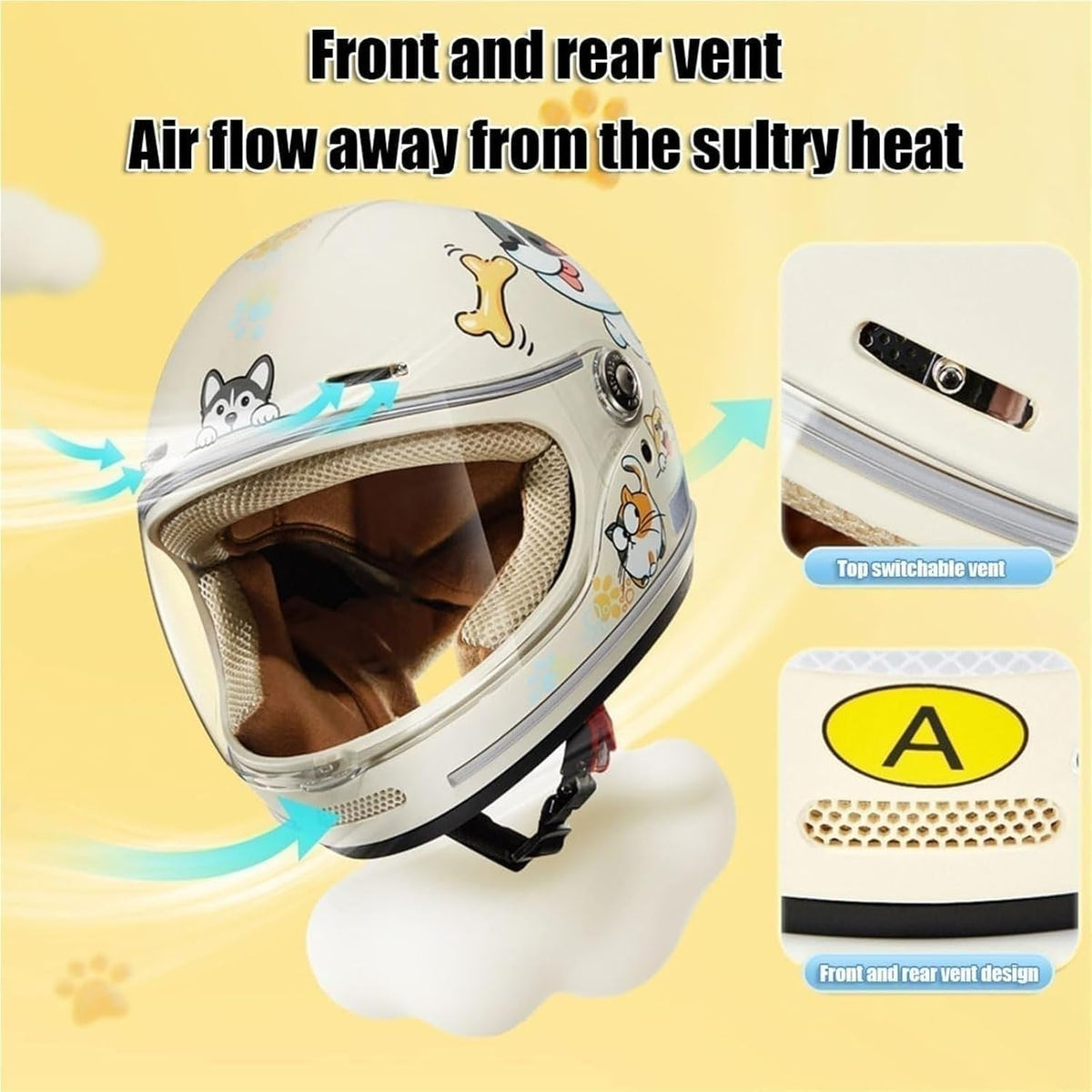 LEOICHE side profile showing HD visor and full-face coverage benefit