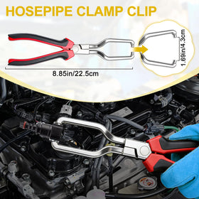 Leorossy hose clamp pliers close-up showing gripped clamp and improved leverage