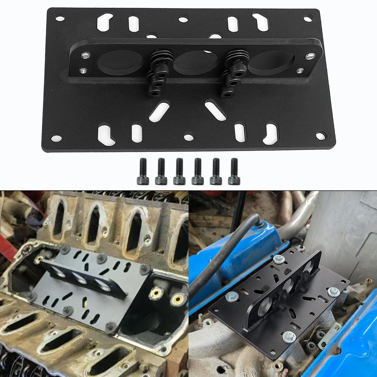 LEQEE lift plate front view showing mount holes and sturdy design for safer lifts