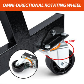 LEQEE swivel caster detail showing smooth mobility and shop control