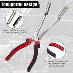Leriton round-jaw pliers detail showing hardened carbon-steel jaws