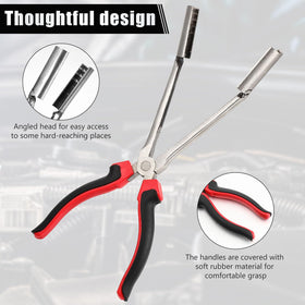 Leriton round plier jaw detail demonstrating clamp opening that protects spark plug boots