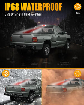 LESAUCE cargo lights activated showing white illumination for bed visibility benefit