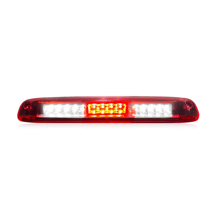 LESAUCE front view with chrome housing and red lens showing bright stop light benefit