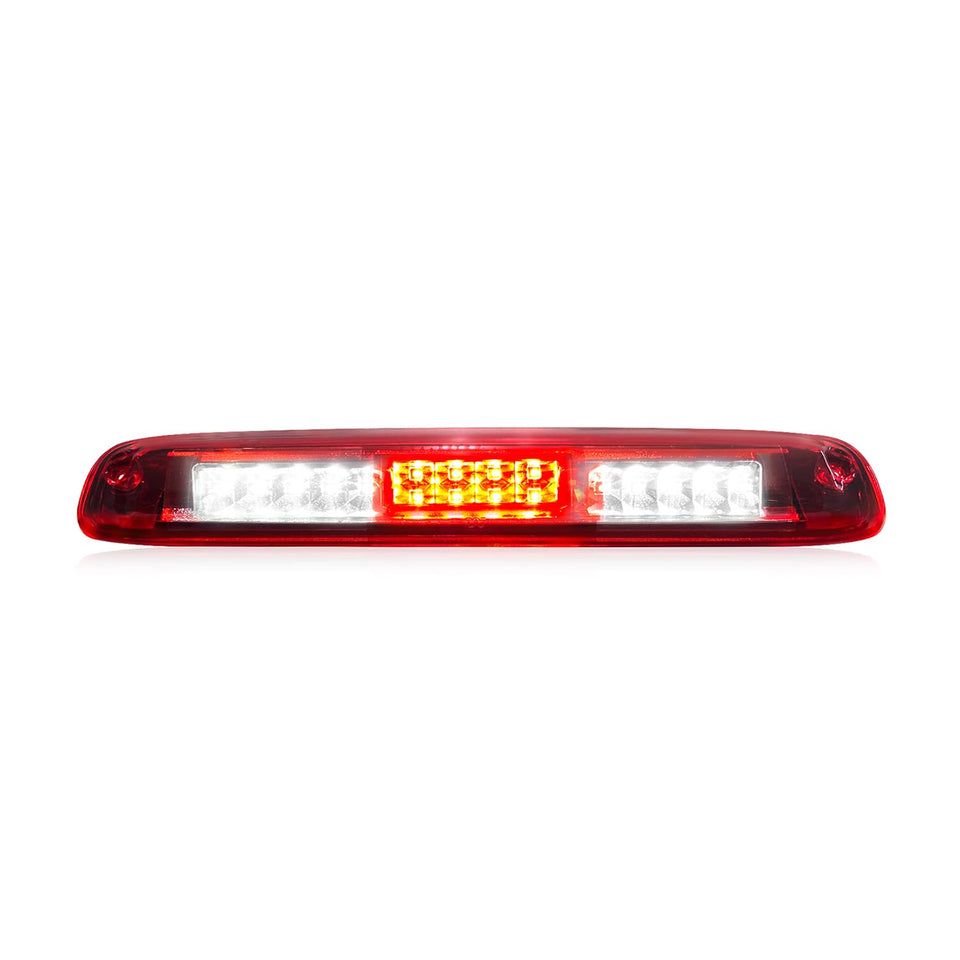 LESAUCE front view with chrome housing and red lens showing bright stop light benefit