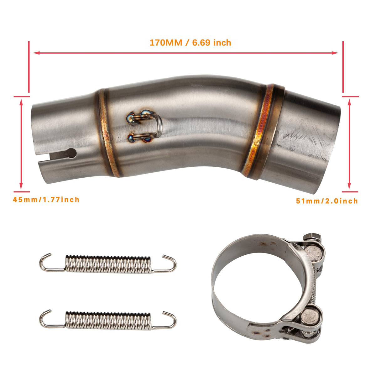 Lesiyou mid pipe springs and flange detail showing secure vibration-resistant attachment