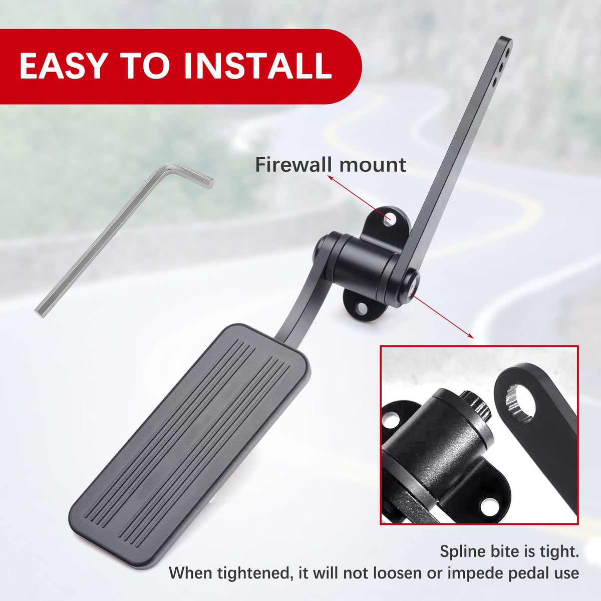 Lesiyou pedal installed in car firewall showing easy fit and clean appearance