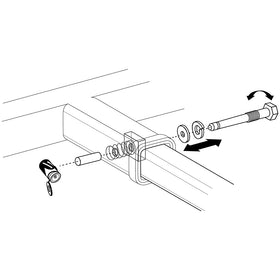 Let's Go Aero installed on trailer hitch reducing rattle for quieter towing