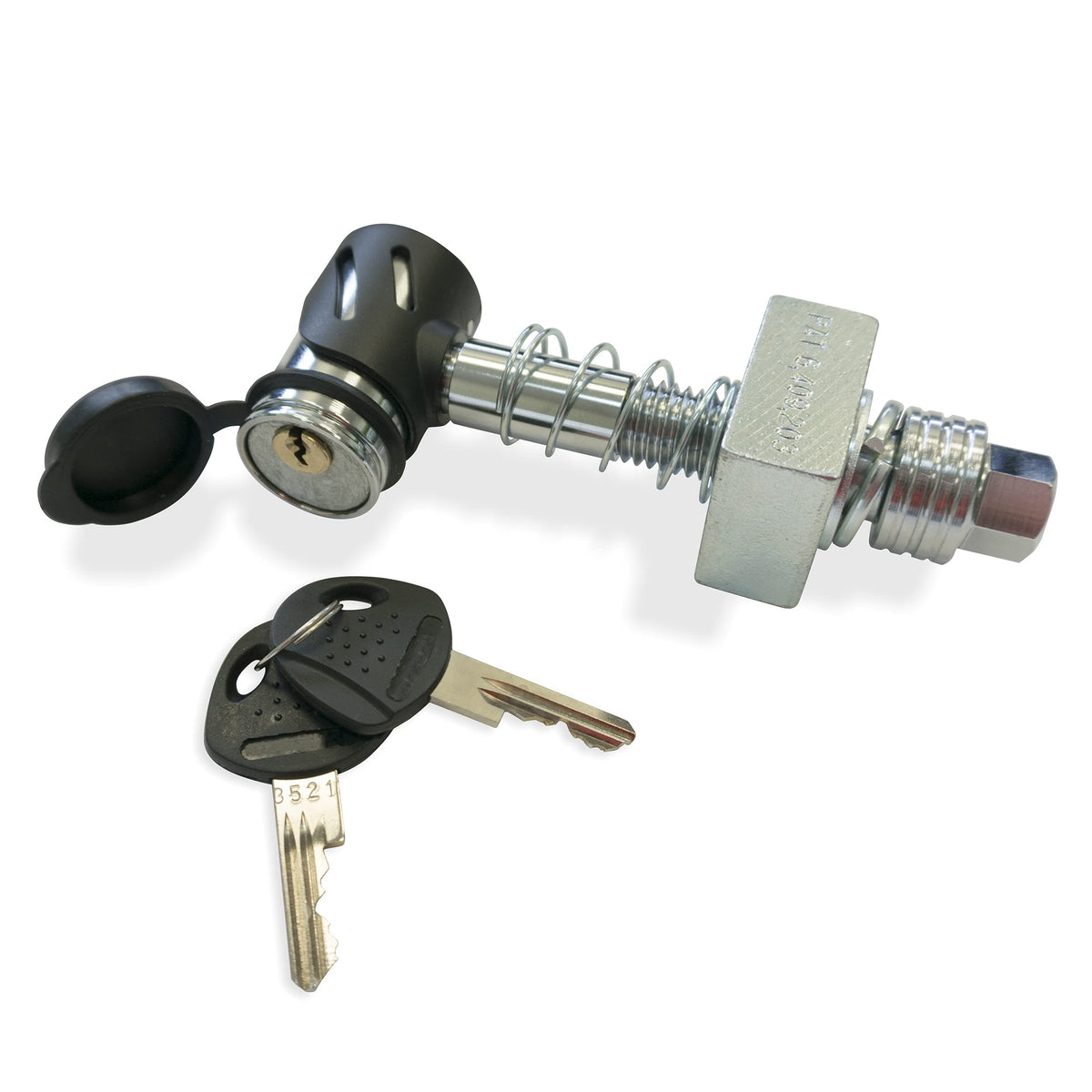 Let's Go Aero packaged product with two rubber-capped keys for backup security