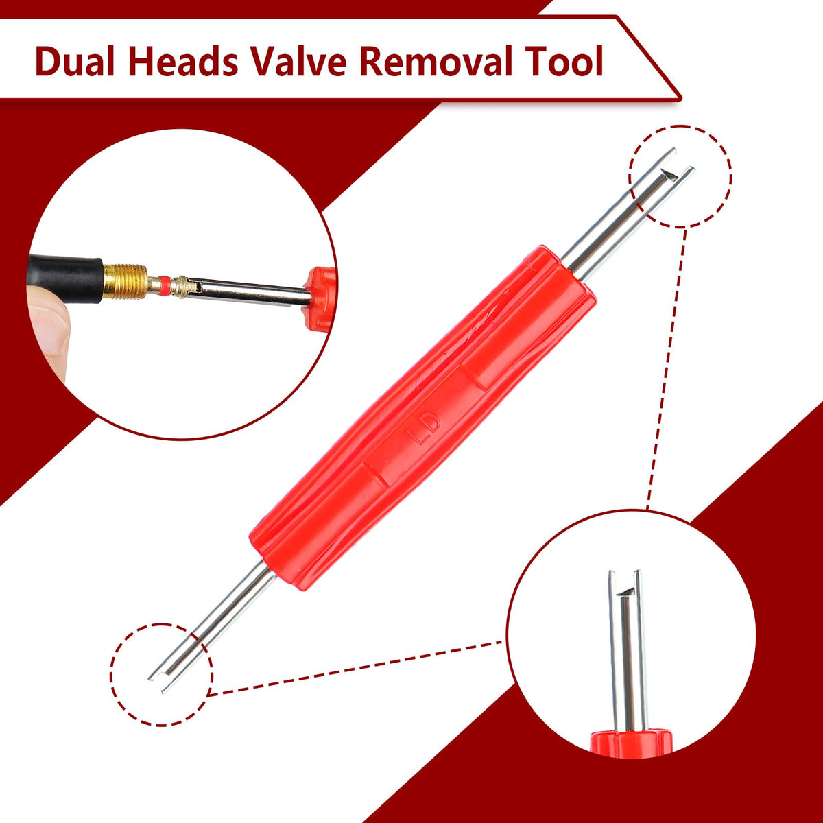 Lettry push rod and tapered tube detail ensuring precise valve core insertion