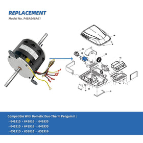 LEUNGOO side profile illustrating motor dimensions to confirm cabinet clearance