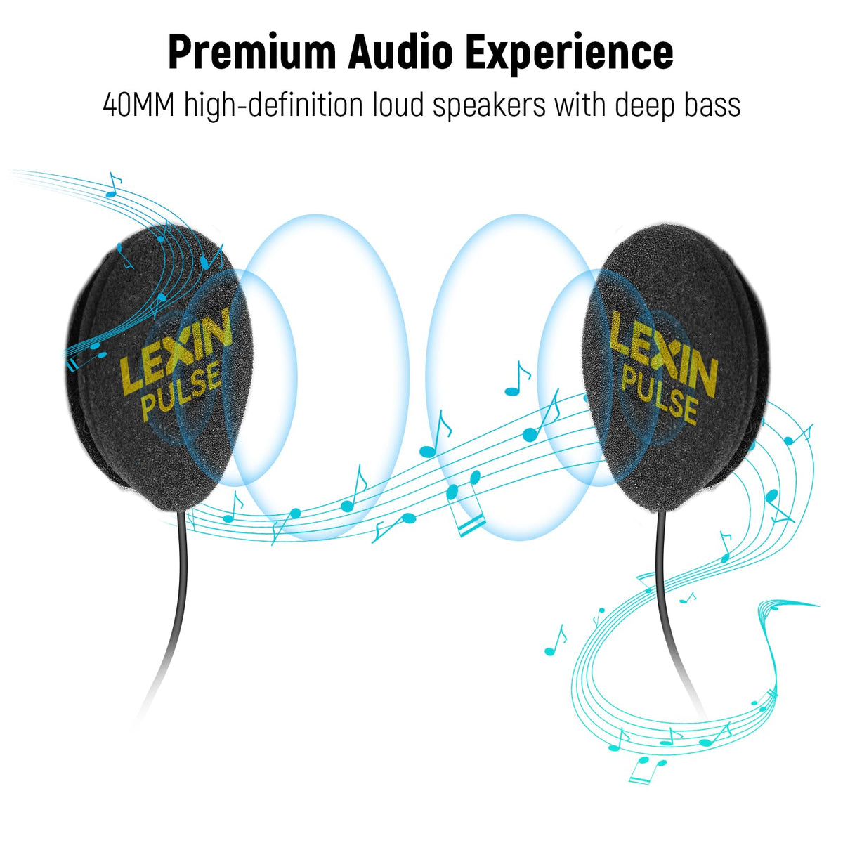 LEXIN Pulse closeup of 40mm driver highlighting deeper bass benefit