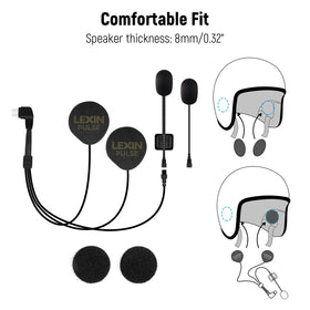 LEXIN Pulse installed in helmet demonstrating neat fit and comfort