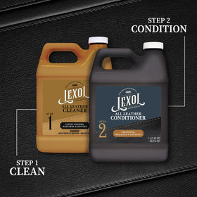 Applying Lexol to a car seat with cloth, restores suppleness benefit