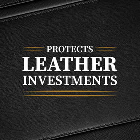 Before and after leather seat treated with Lexol, visible rejuvenation benefit