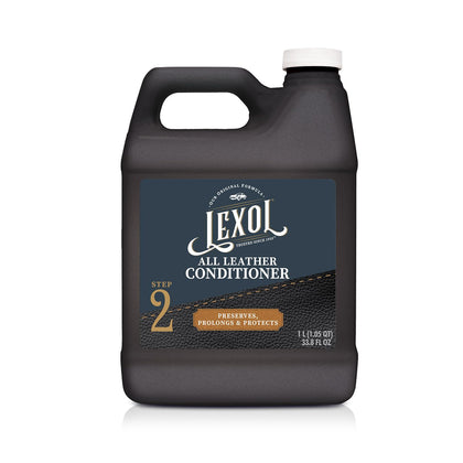 Lexol bottle front view showing label and size, brand reliability benefit