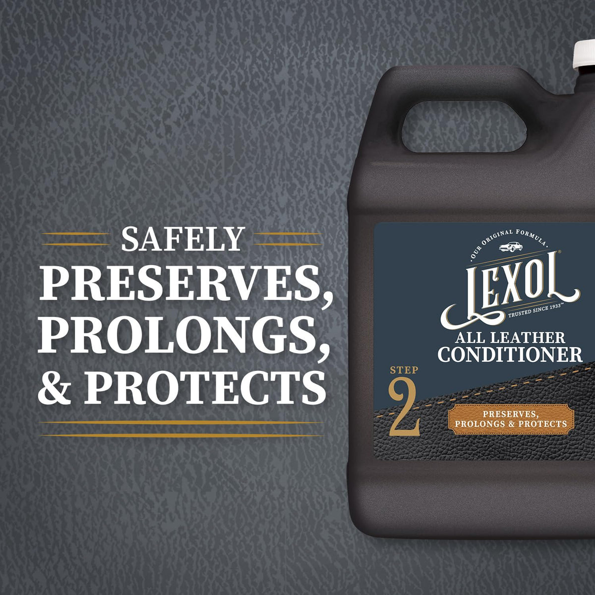 Lexol bottle cap close-up showing dispensing control, precise application benefit