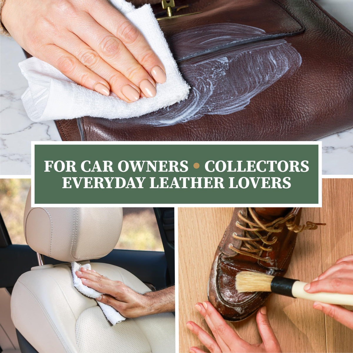 Lexol used on leather jacket in lifestyle scene preserving texture and appearance