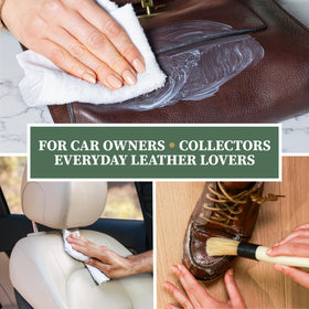 Lexol used on leather jacket in lifestyle scene preserving texture and appearance