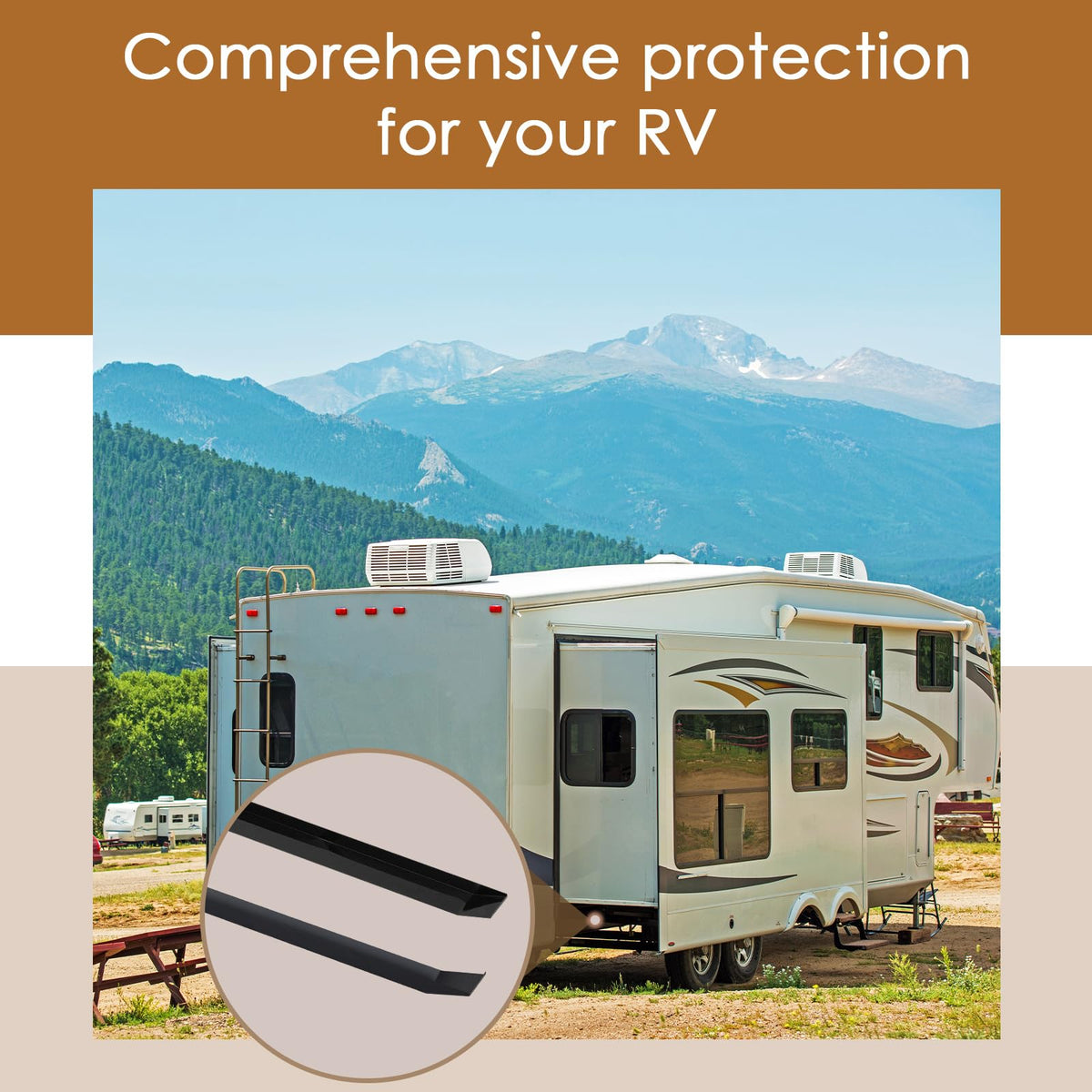 Leyndo slide ski in campsite setting protecting camper flooring during use
