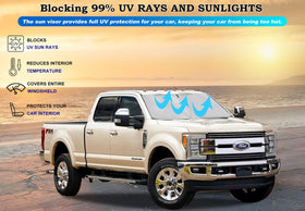 Lezcoan installed inside truck protecting dashboard and steering wheel from sun damage