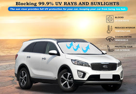 Lezcoan shade installed in Kia Sorento interior demonstrating cooler cabin comfort