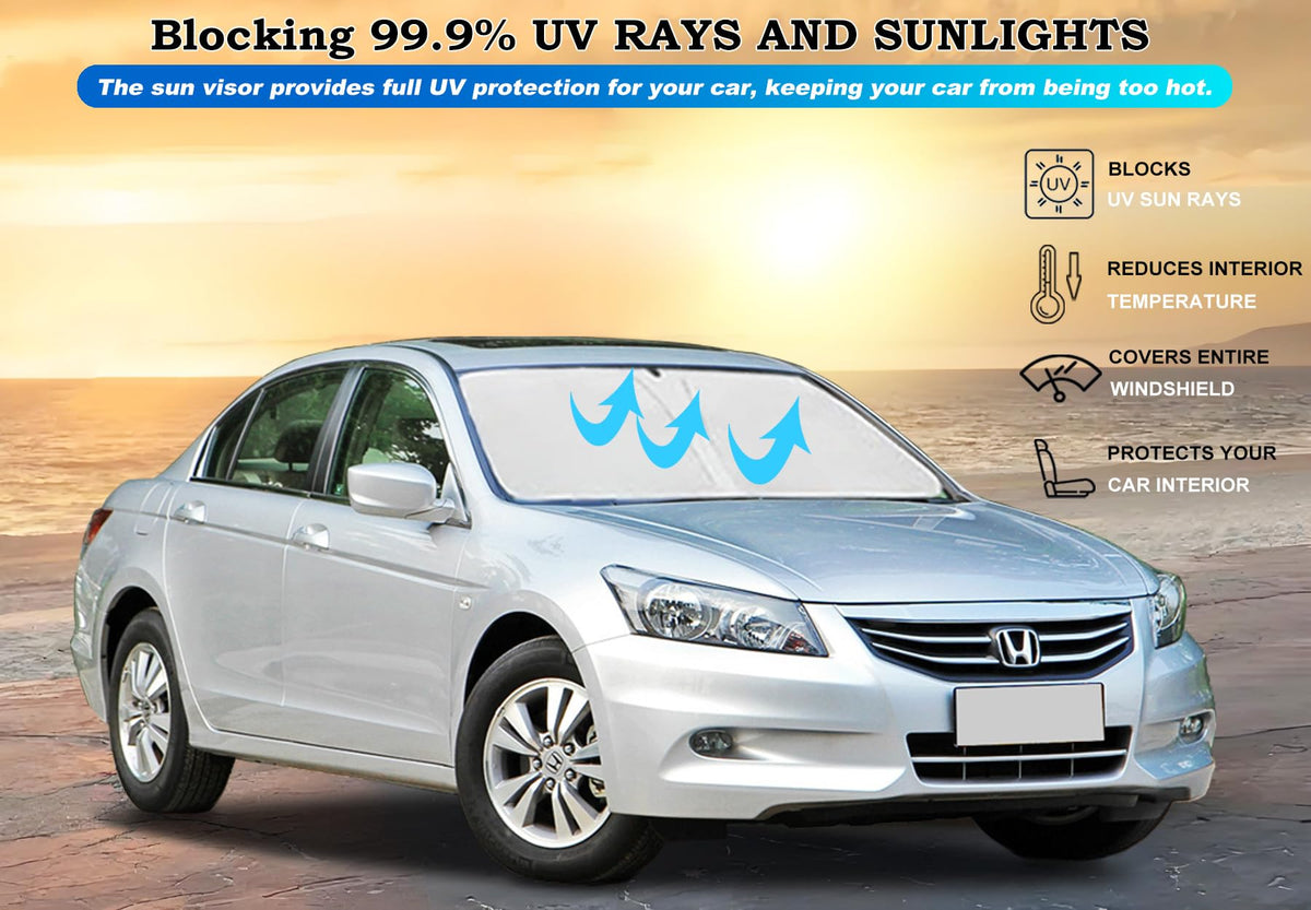 Lezcoan sun shade installed in Honda Accord showcasing precise coverage