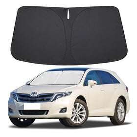 Lezcoan front-fit shade installed in Toyota Venza showing precise coverage and protection