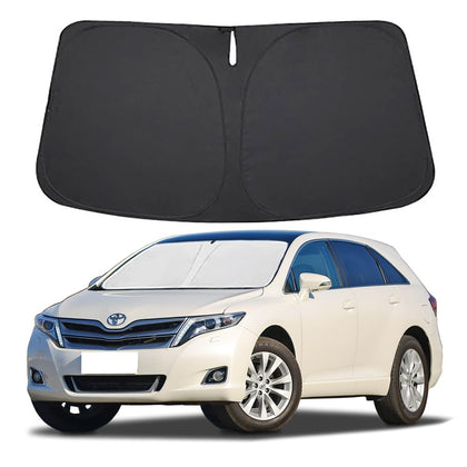 Lezcoan front-fit shade installed in Toyota Venza showing precise coverage and protection