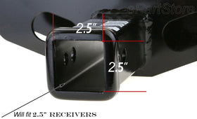 LFPartS adapter mounted on trailer receiver demonstrating secure accessory fit