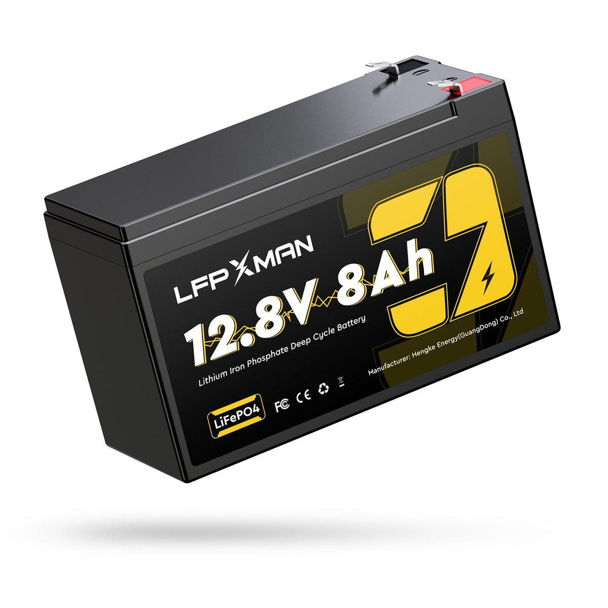 LFPXMAN front packaging view showing compact battery and installation ease