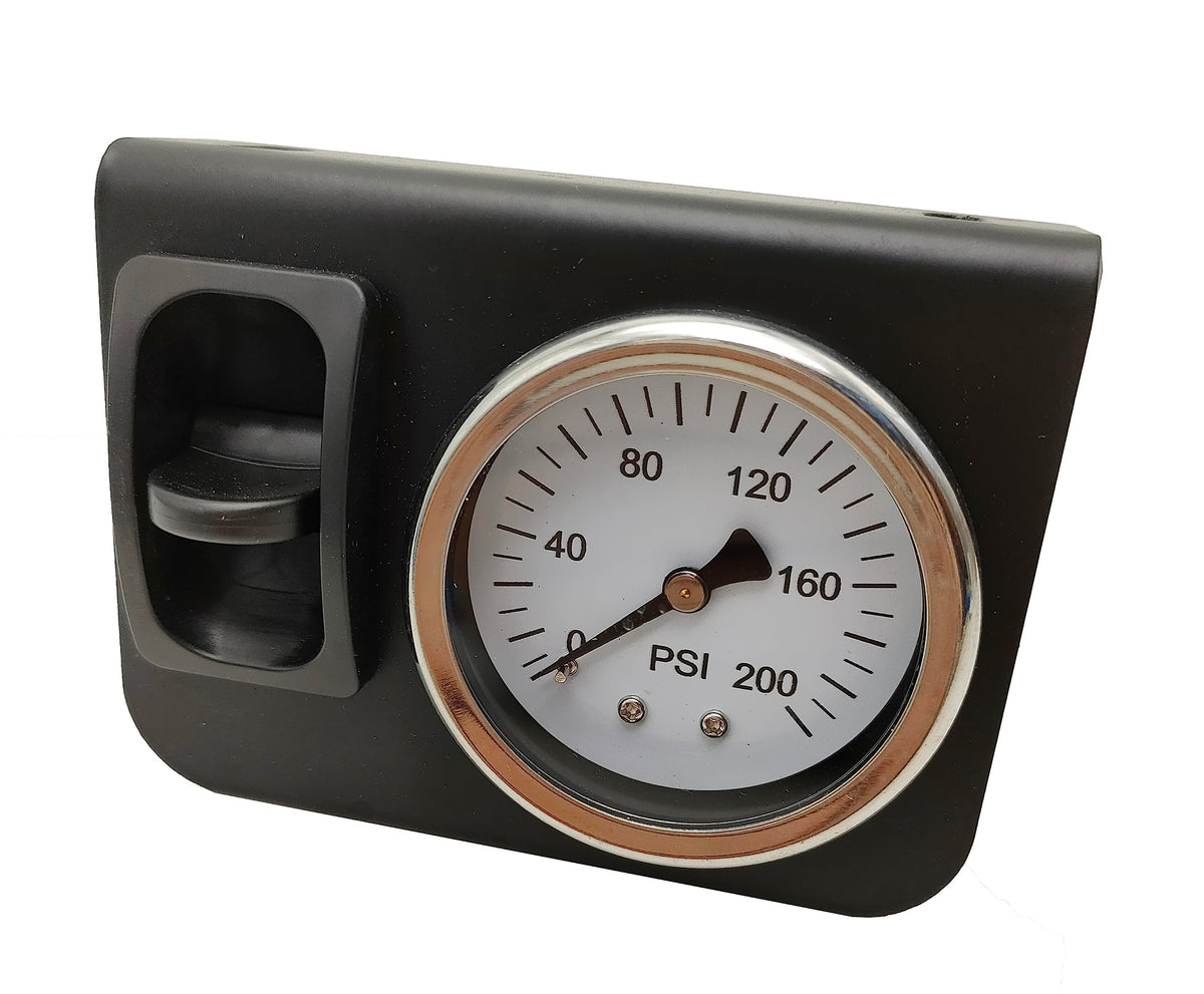 Lhfacc front panel gauge showing pressure, improves quick monitoring