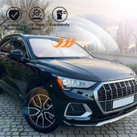 LHFLIVE sun shade in parked Audi Q5 demonstrating sun protection