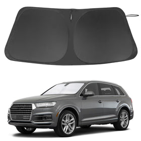 LHFLIVE front-installed sun shade on Audi Q7 windshield reducing cabin heat