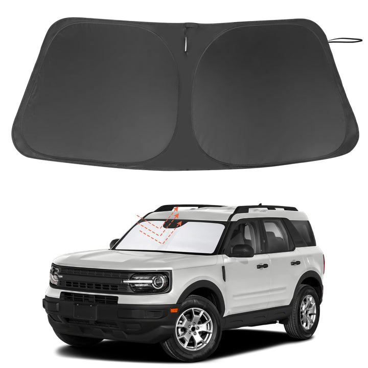 LHFLIVE installed on Bronco Sport windshield showing full coverage and sun protection
