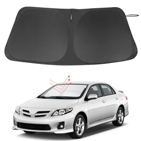 LHFLIVE front view on Corolla windshield showing perfect fit and shade coverage