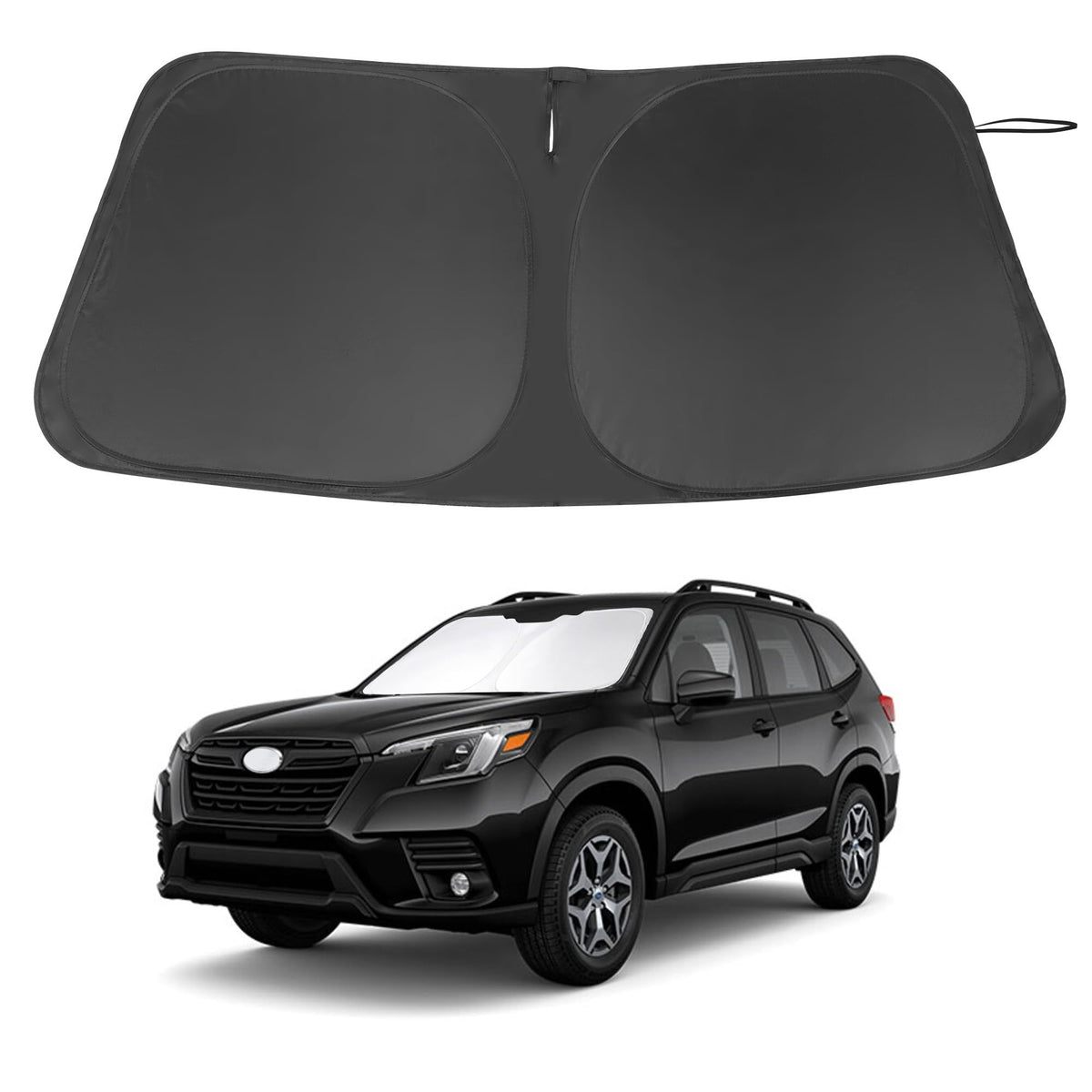 LHFLIVE front view installed on Forester windshield showing full coverage and protection