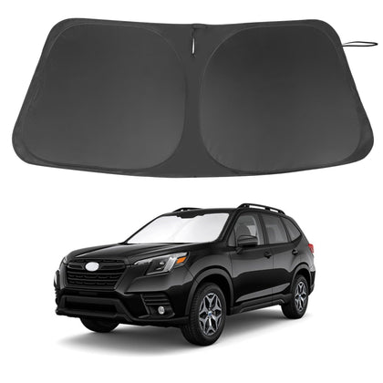 LHFLIVE front view installed on Forester windshield showing full coverage and protection