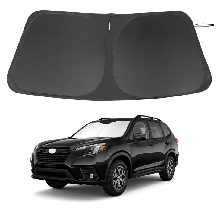LHFLIVE front view installed on Forester windshield showing full coverage and protection