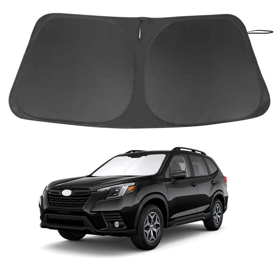 LHFLIVE front view installed on Forester windshield showing full coverage and protection