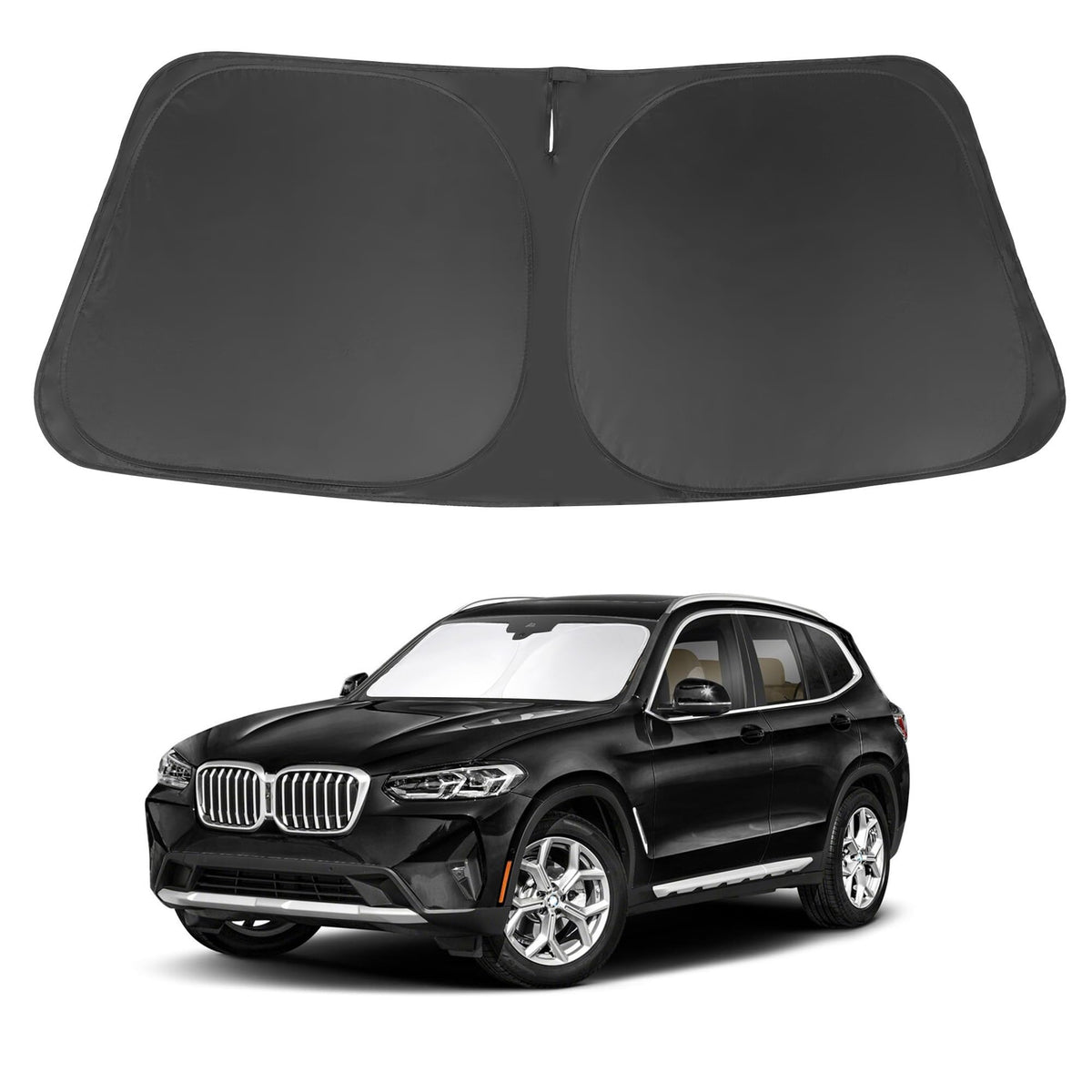 LHFLIVE front packaging showing custom-fit shade and fitment for BMW X3