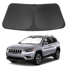 LHFLIVE front view of sun shade on packaging showing custom fit advantage
