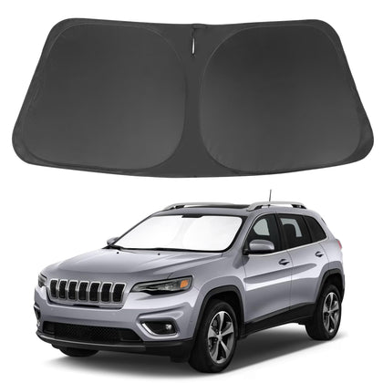 LHFLIVE front view of sun shade on packaging showing custom fit advantage