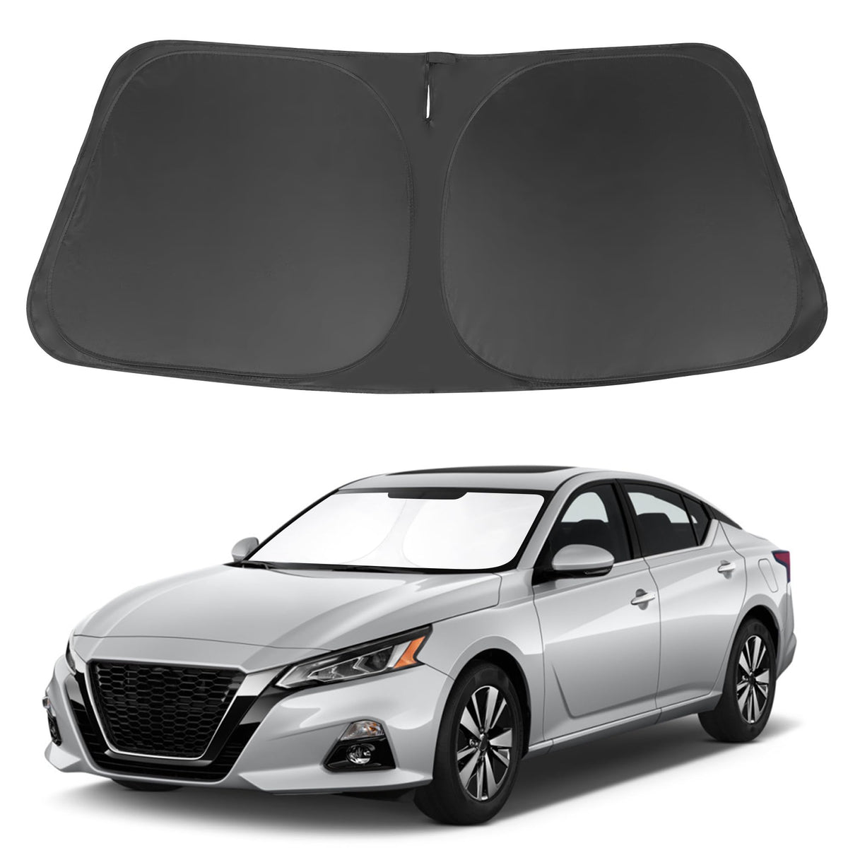 LHFLIVE front view of custom-fit shade showing full coverage benefit